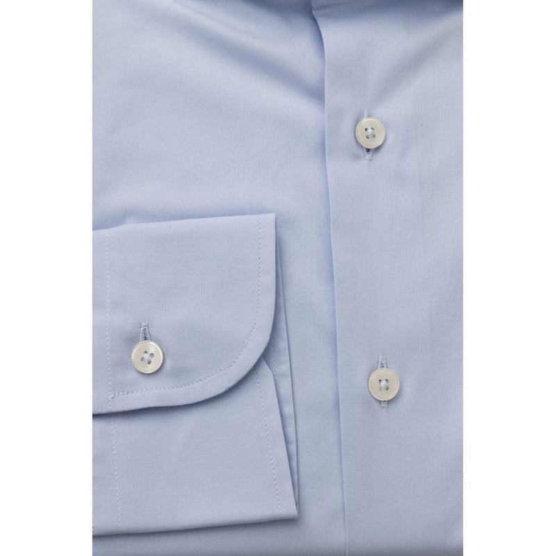 Light Blue Cotton Men Shirt Bagutta