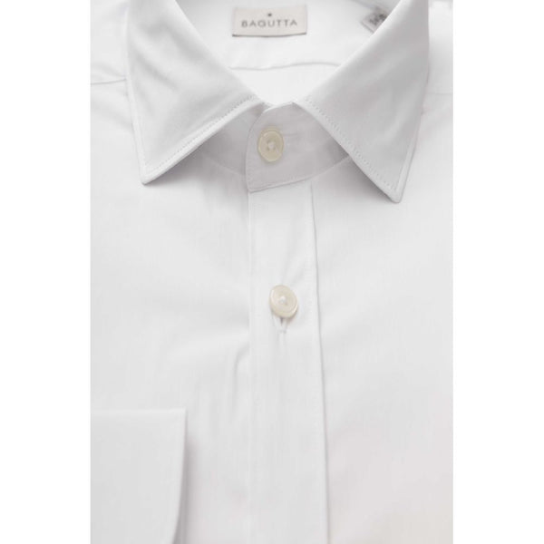 White Cotton Men Shirt Bagutta