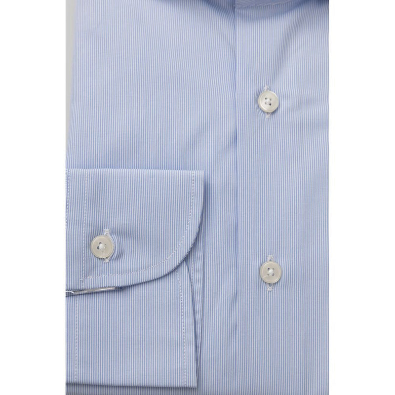 Light Blue Cotton Men Shirt Bagutta