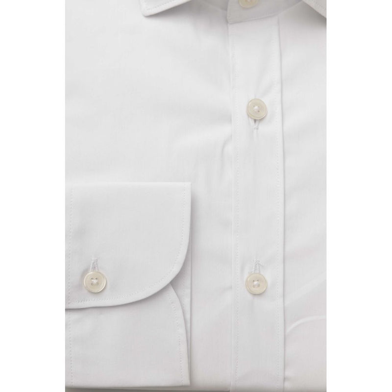 White Cotton Men Shirt Bagutta