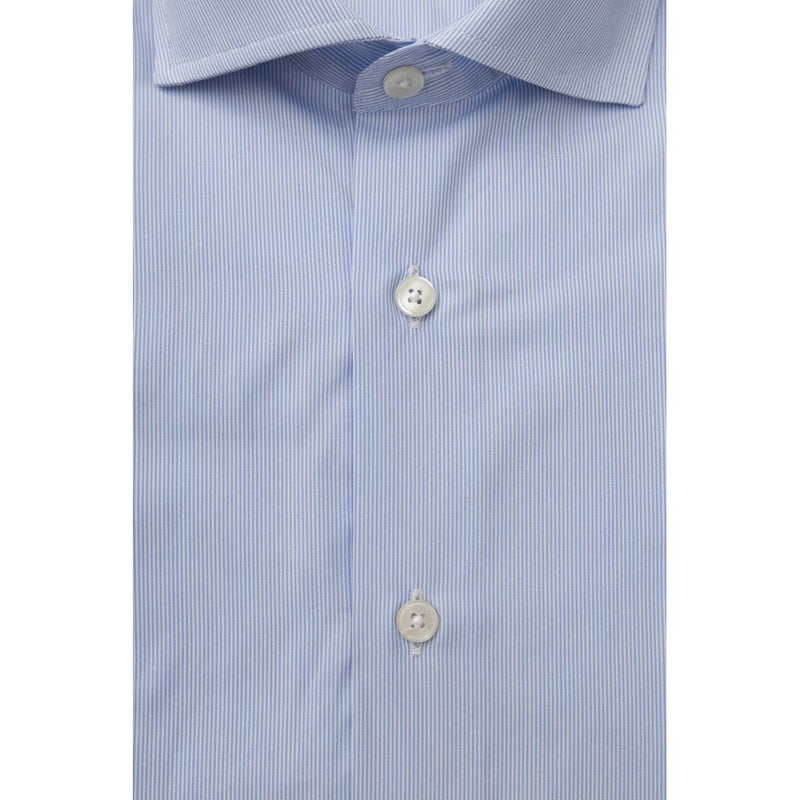 Light Blue Cotton Men Shirt Bagutta