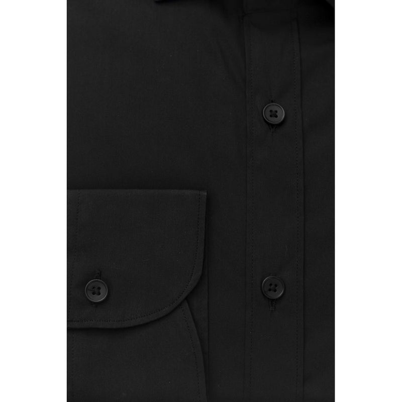 Black Cotton Men Shirt Bagutta