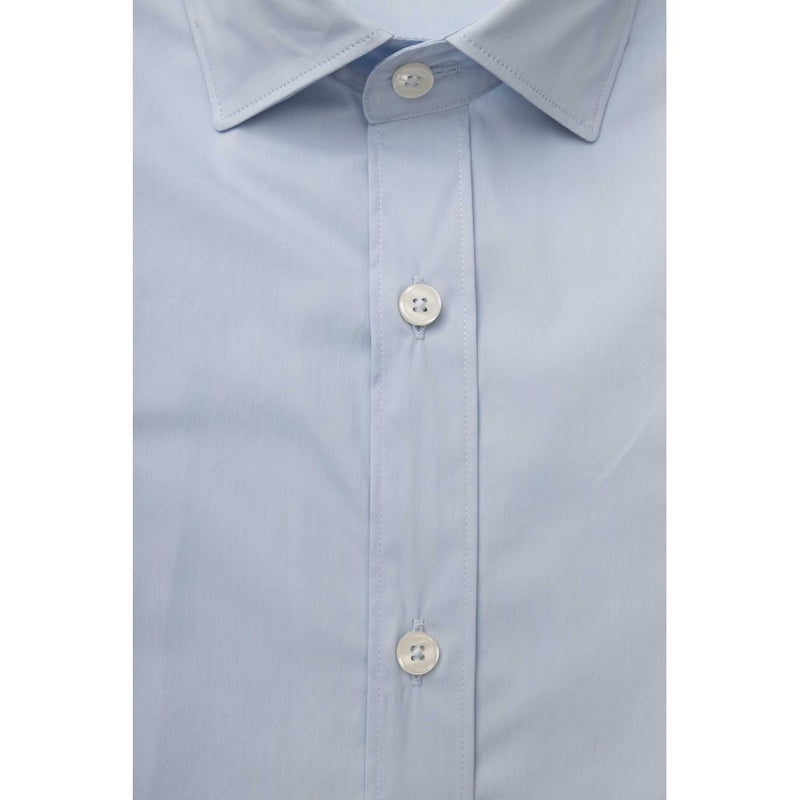 Light Blue Cotton Men Shirt Bagutta