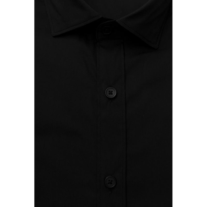 Black Cotton Men Shirt Bagutta