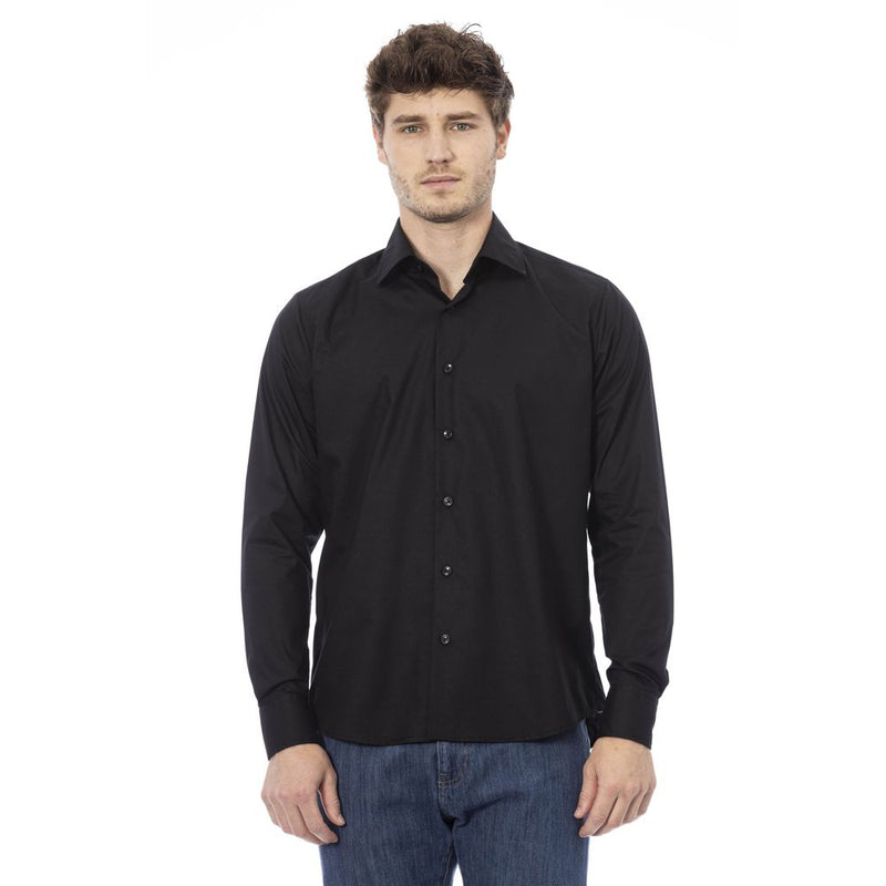 Black Cotton Men Shirt Baldinini Trend