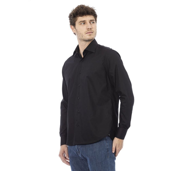 Black Cotton Men Shirt Baldinini Trend