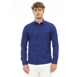 Blue Polyester Men Shirt Baldinini Trend