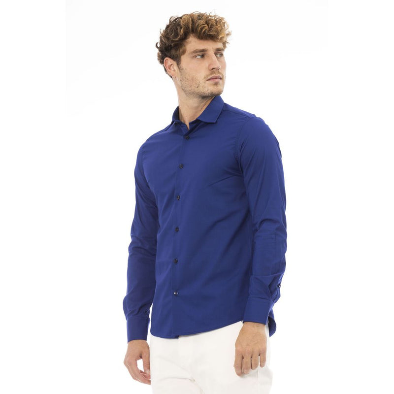 Blue Polyester Men Shirt Baldinini Trend