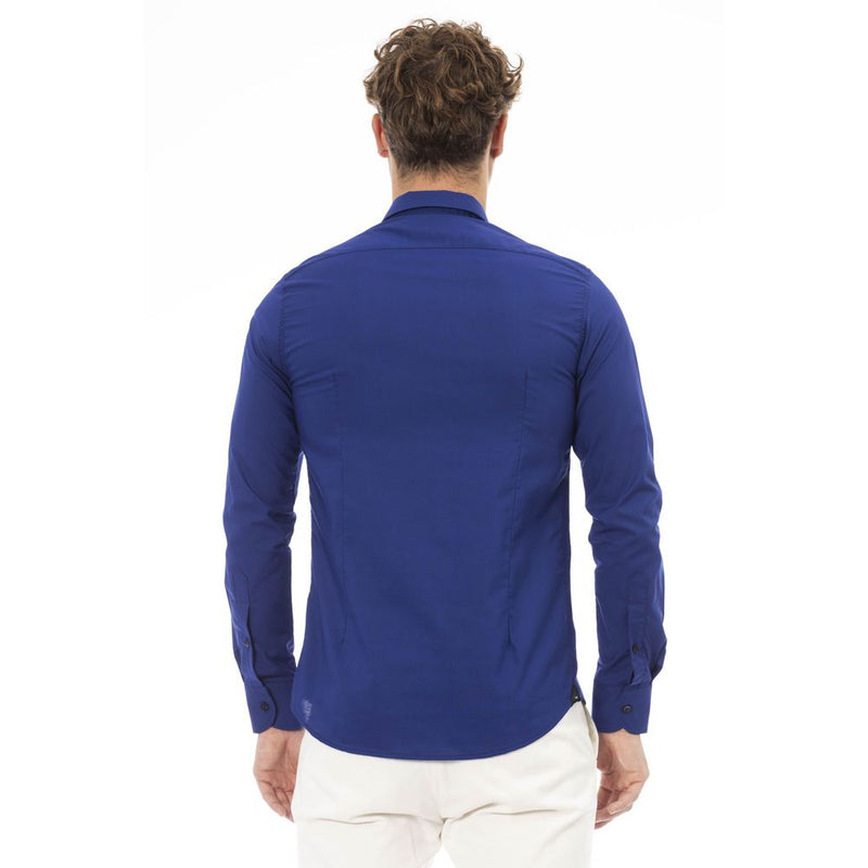 Blue Polyester Men Shirt Baldinini Trend