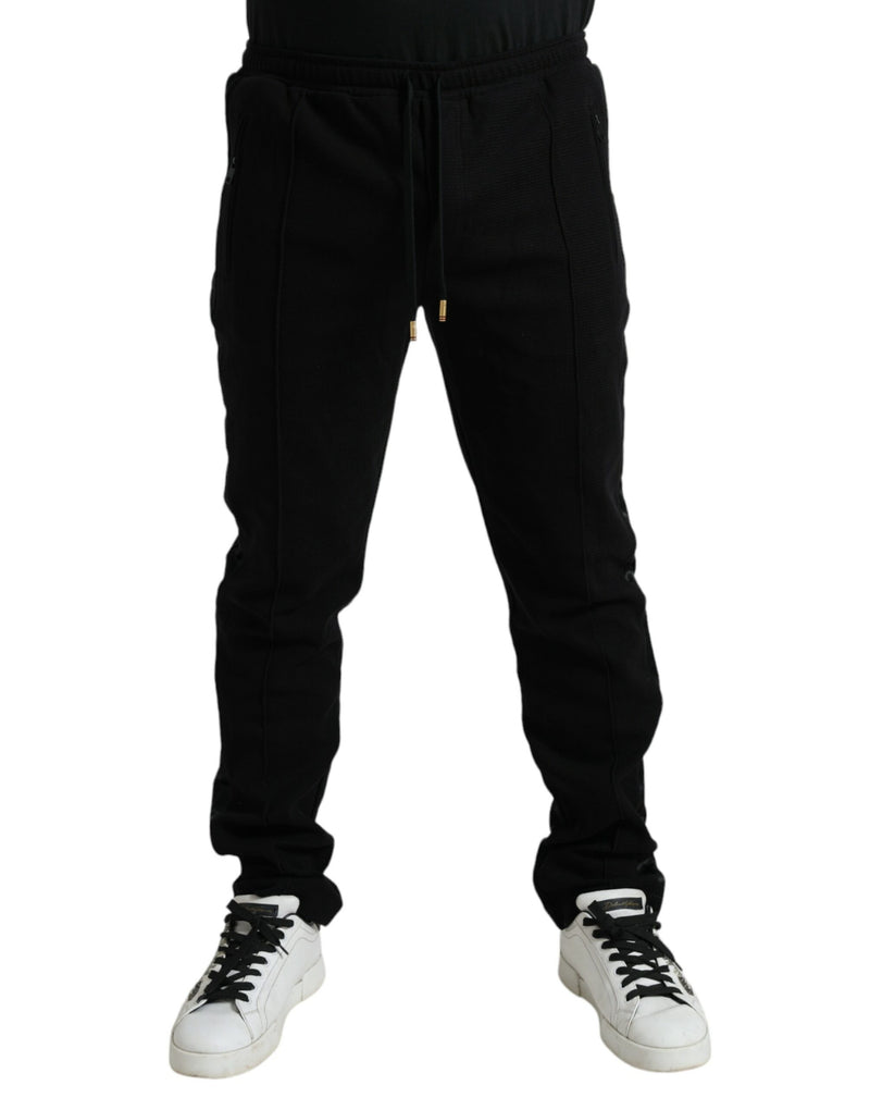 Elegant Black Cotton Blend Jogger Pants Dolce & Gabbana