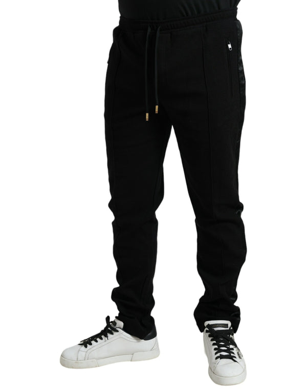 Elegant Black Cotton Blend Jogger Pants Dolce & Gabbana