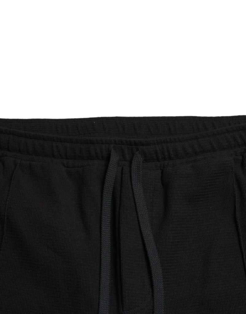 Elegant Black Cotton Blend Jogger Pants Dolce & Gabbana