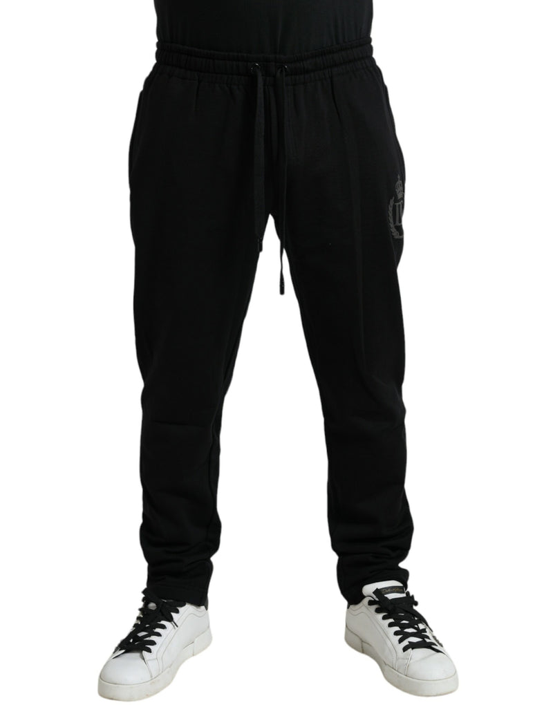 Elegant Black Cotton Jogger Pants Dolce & Gabbana