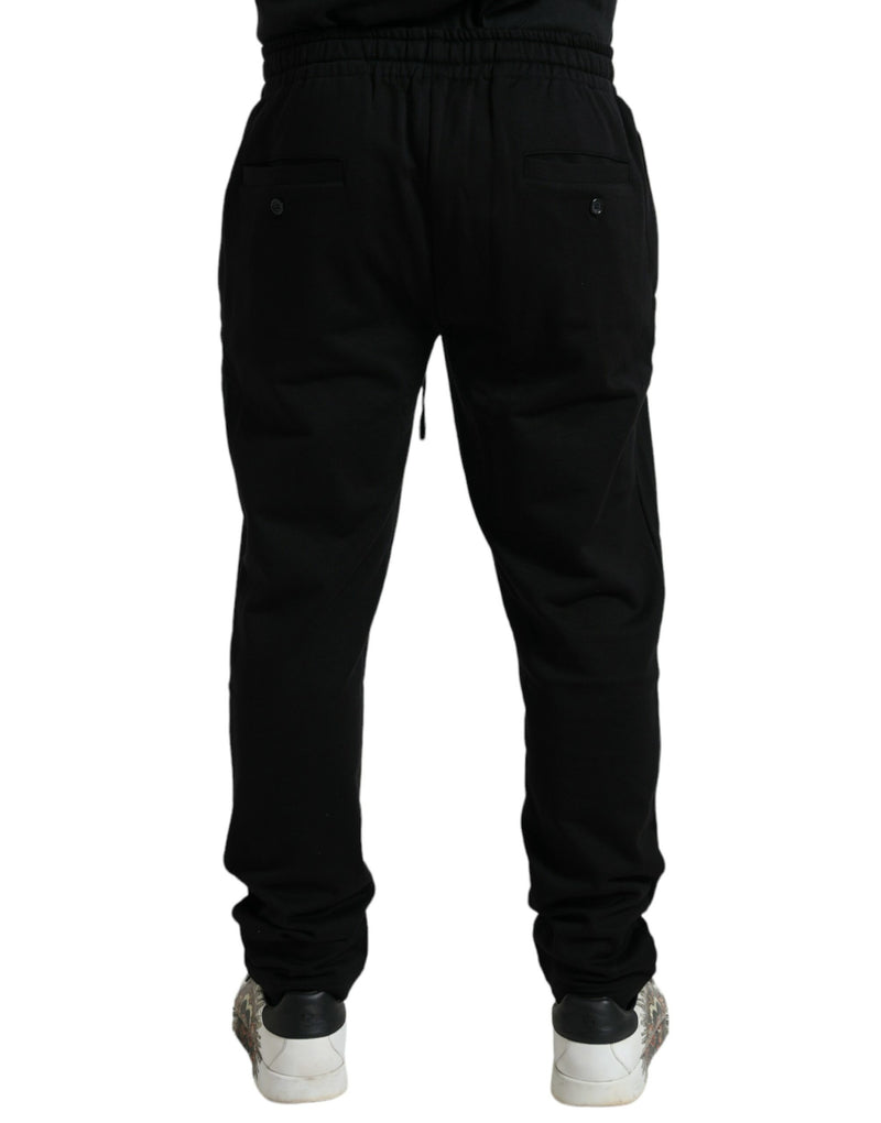 Elegant Black Cotton Jogger Pants Dolce & Gabbana