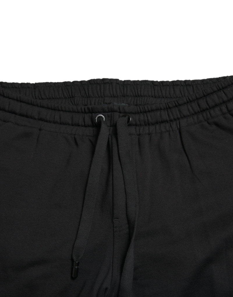 Elegant Black Cotton Jogger Pants Dolce & Gabbana