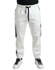 Elegant White Cotton Blend Jogger Pants Dolce & Gabbana