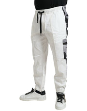 Elegant White Cotton Blend Jogger Pants Dolce & Gabbana