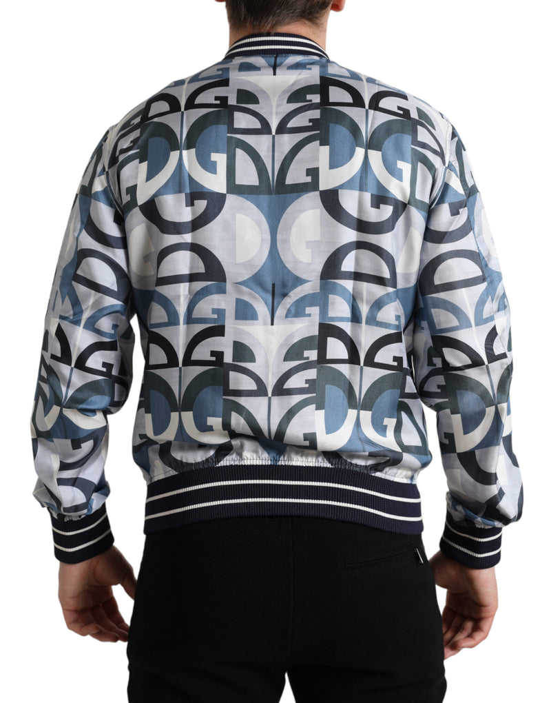 Multicolor Silk Bomber Jacket - Classic Elegance Dolce & Gabbana