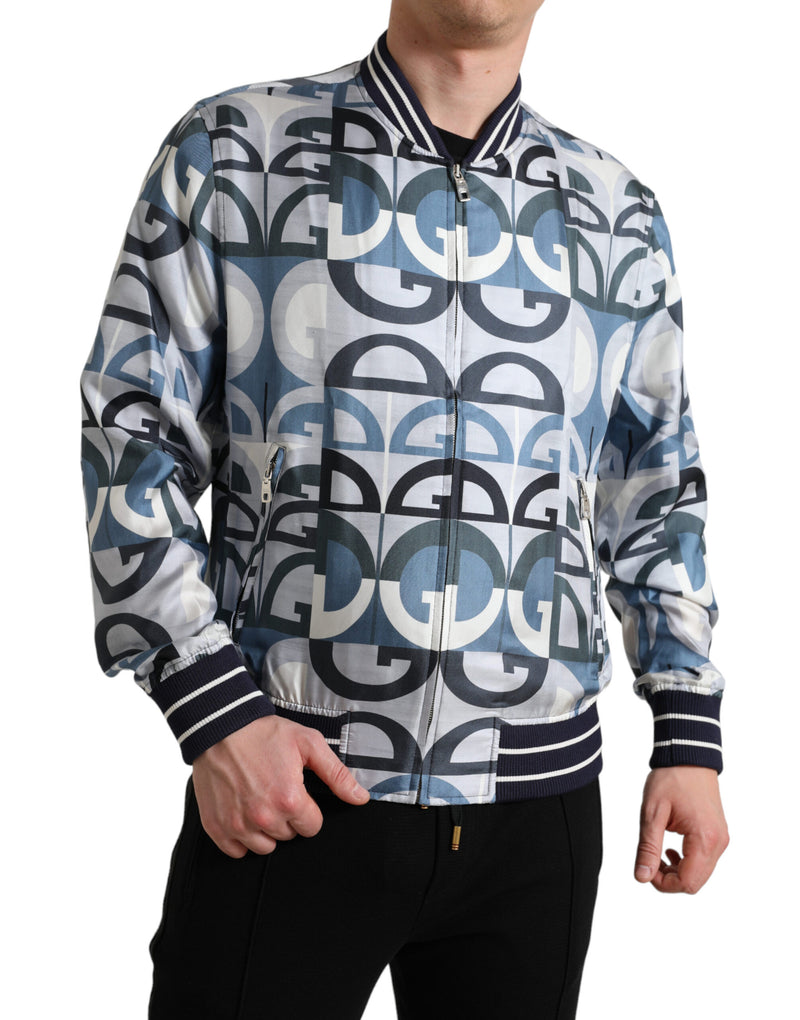 Multicolor Silk Bomber Jacket - Classic Elegance Dolce & Gabbana