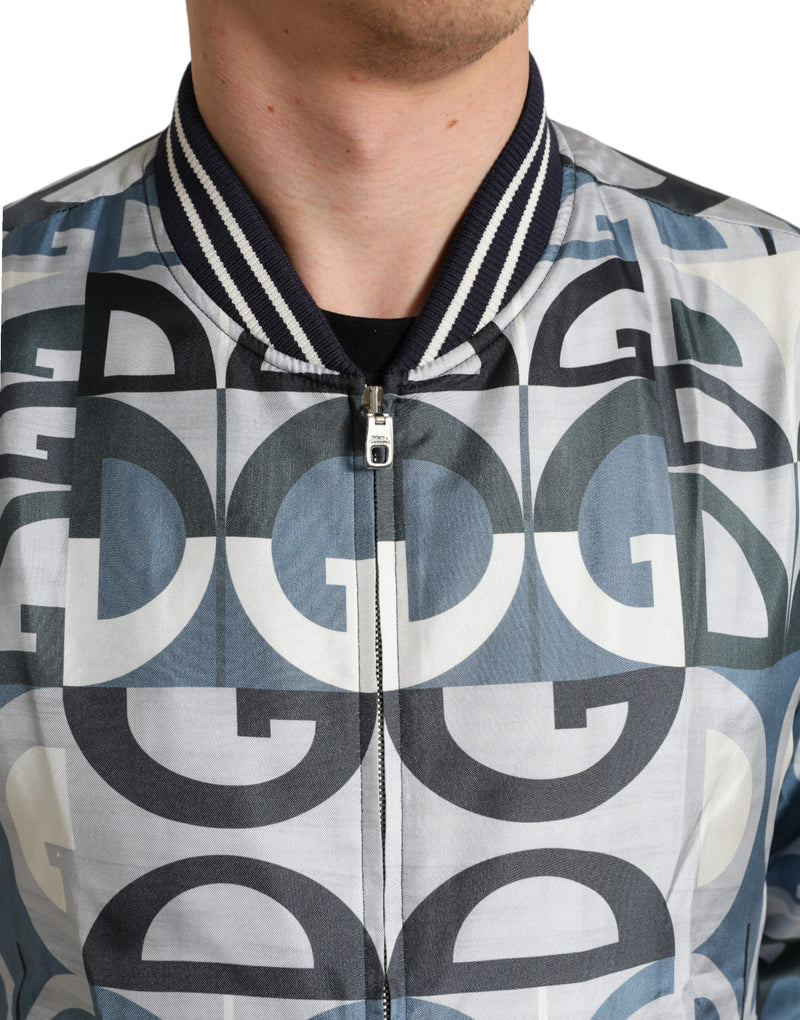 Multicolor Silk Bomber Jacket - Classic Elegance Dolce & Gabbana