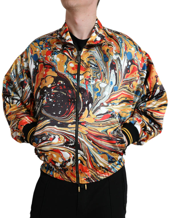 Colorful Abstract Bomber Jacket Dolce & Gabbana