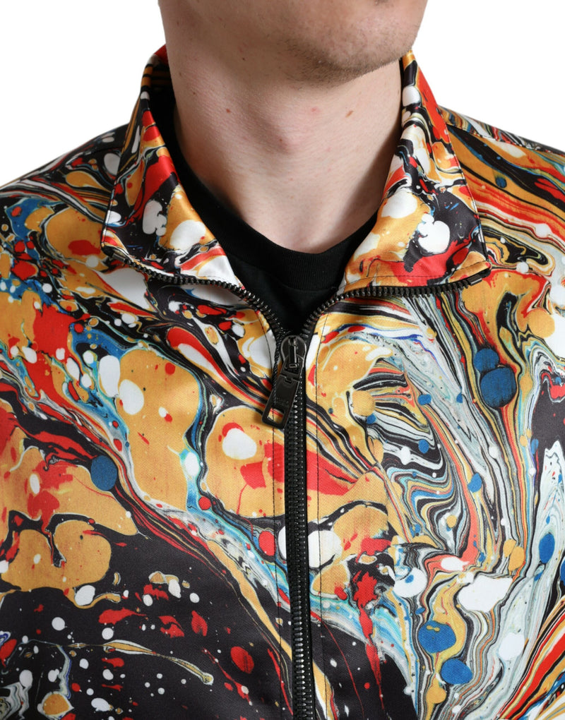 Colorful Abstract Bomber Jacket Dolce & Gabbana