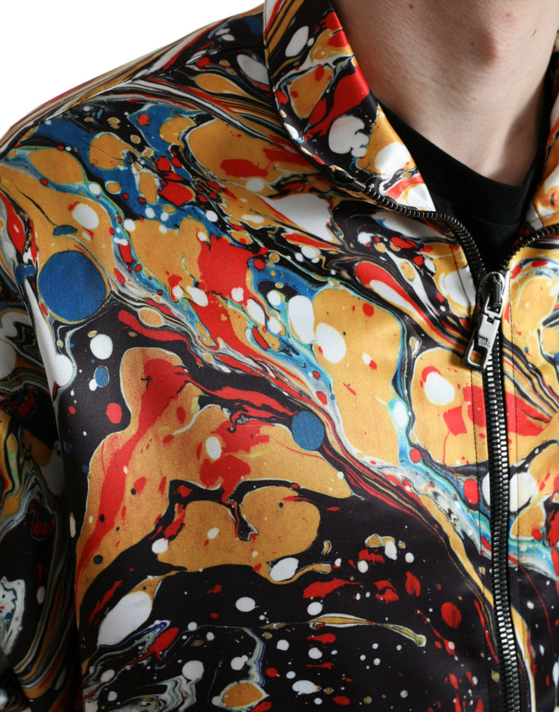 Colorful Abstract Bomber Jacket Dolce & Gabbana