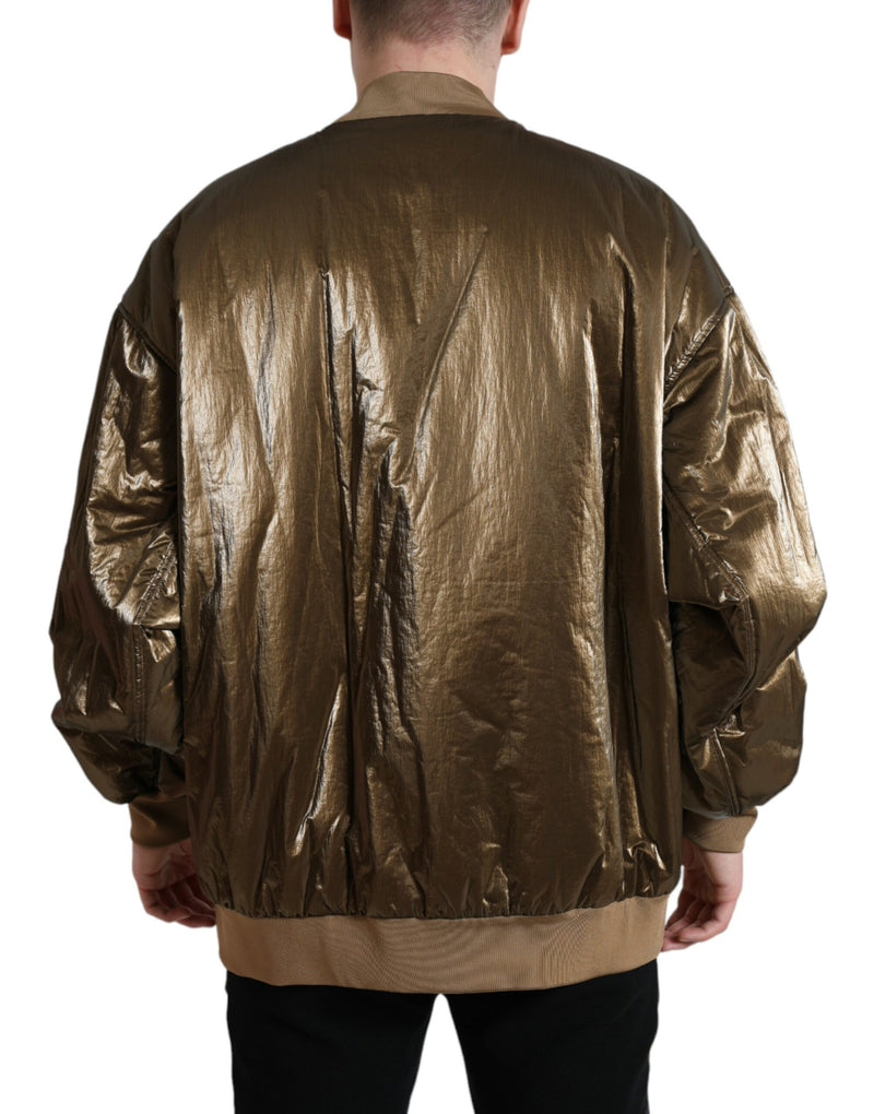 Elegant Bronze Bomber Jacket Dolce & Gabbana