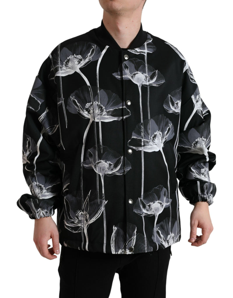 Elegant Floral-Print Bomber Jacket Dolce & Gabbana