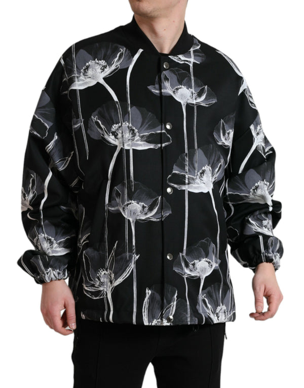 Elegant Floral-Print Bomber Jacket Dolce & Gabbana