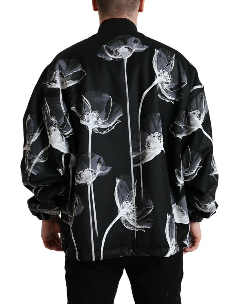 Elegant Floral-Print Bomber Jacket Dolce & Gabbana