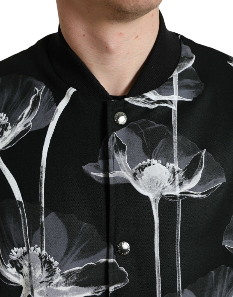 Elegant Floral-Print Bomber Jacket Dolce & Gabbana