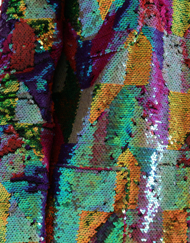 Multicolor Sequined Long Jacket Dolce & Gabbana