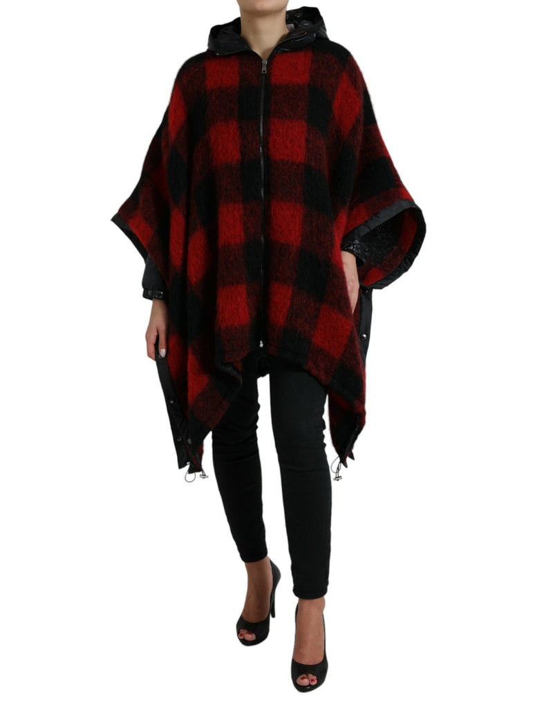 Elegant Buffalo Check Poncho Jacket Dolce & Gabbana