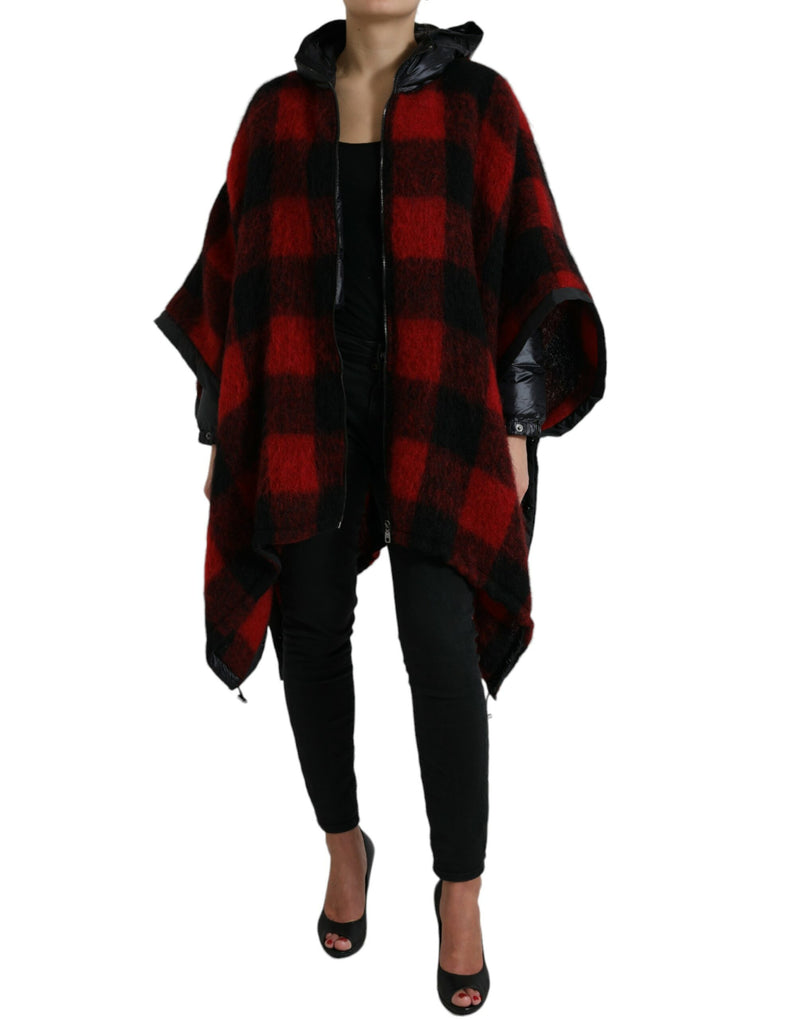 Elegant Buffalo Check Poncho Jacket Dolce & Gabbana