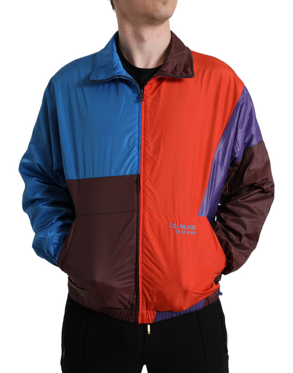 Multicolor Techno Fabric Windbreaker Jacket Dolce & Gabbana