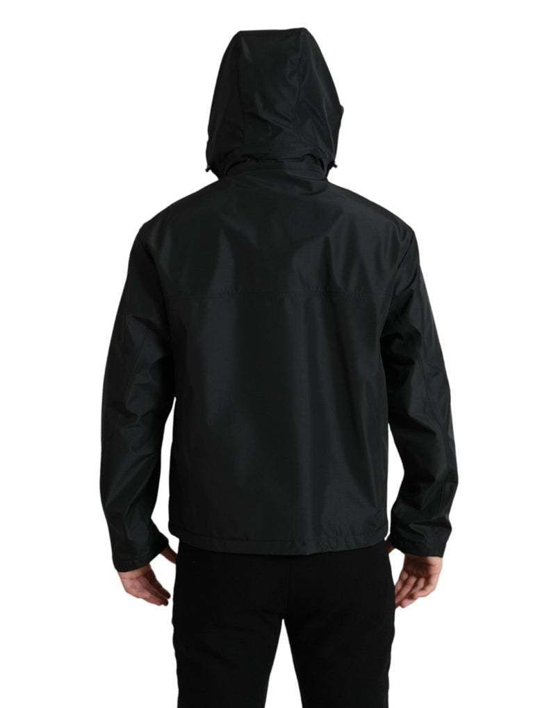 Sleek Black Windbreaker Jacket Dolce & Gabbana