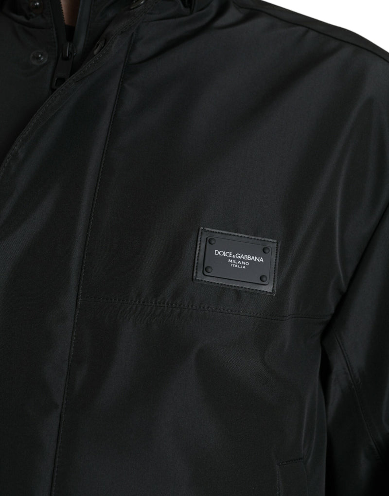 Sleek Black Windbreaker Jacket Dolce & Gabbana