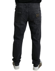 Elegant Slim Fit Tattered Denim Jeans Dolce & Gabbana