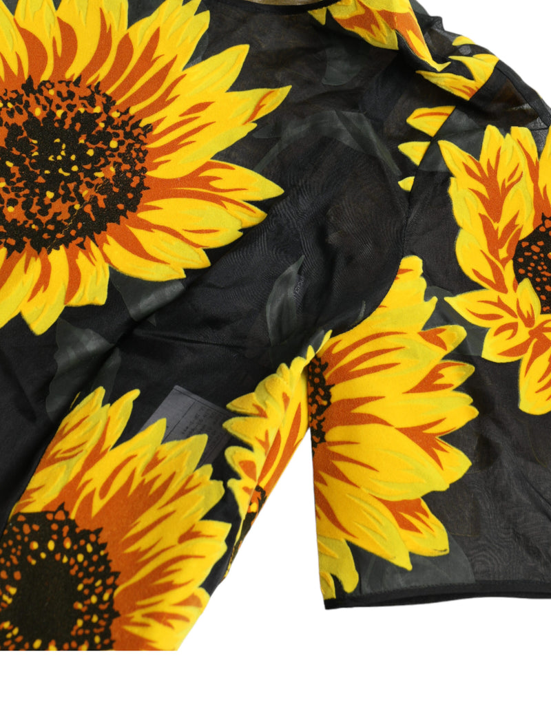 Summery Sunflower A-Line Midi Dress Dolce & Gabbana