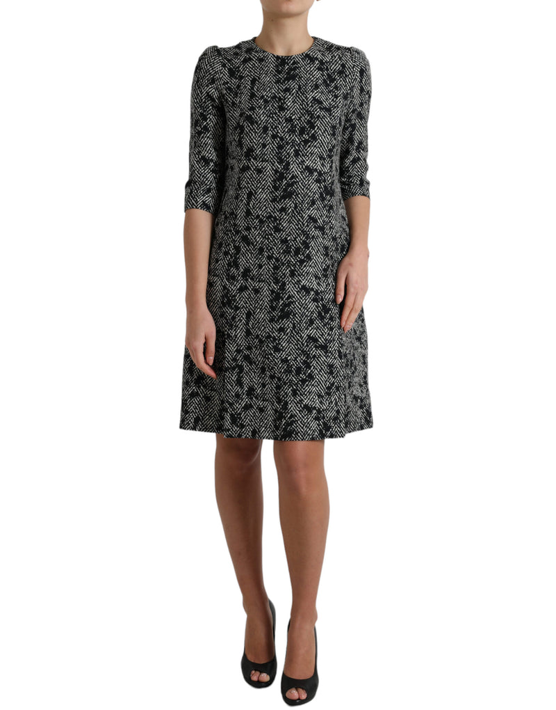 Elegant Chevron Shift Mini Dress Dolce & Gabbana
