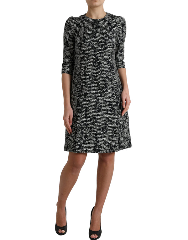 Elegant Chevron Shift Mini Dress Dolce & Gabbana