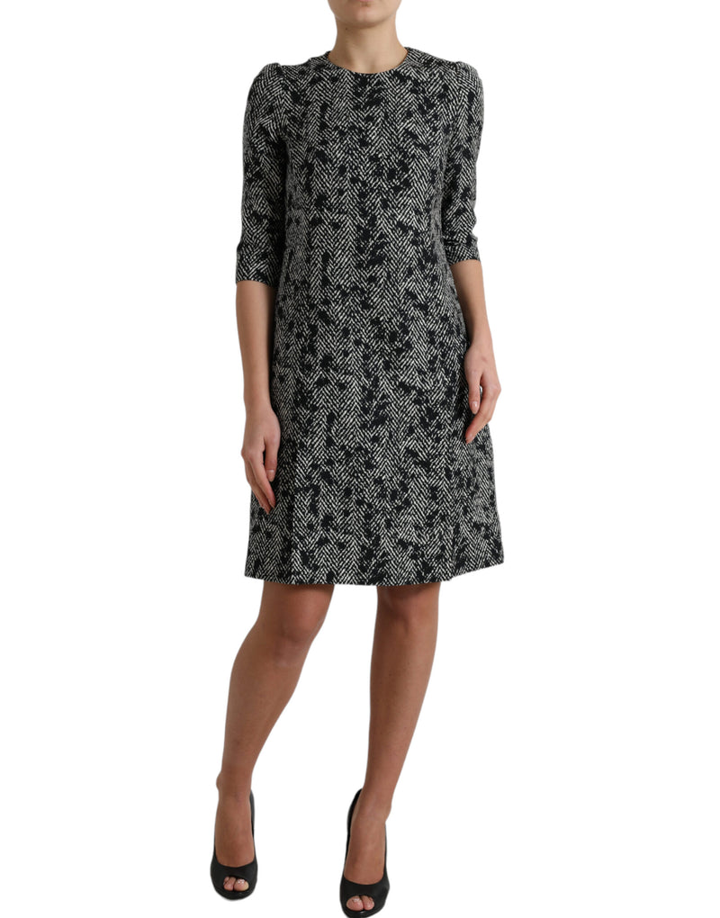 Elegant Chevron Shift Mini Dress Dolce & Gabbana