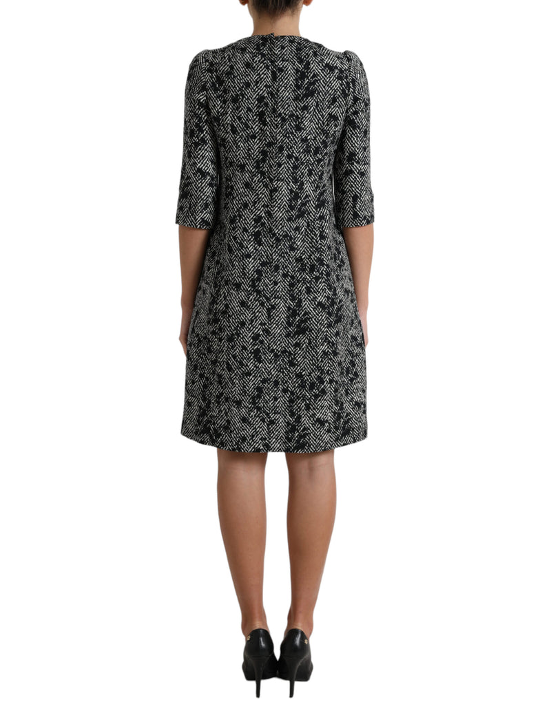 Elegant Chevron Shift Mini Dress Dolce & Gabbana