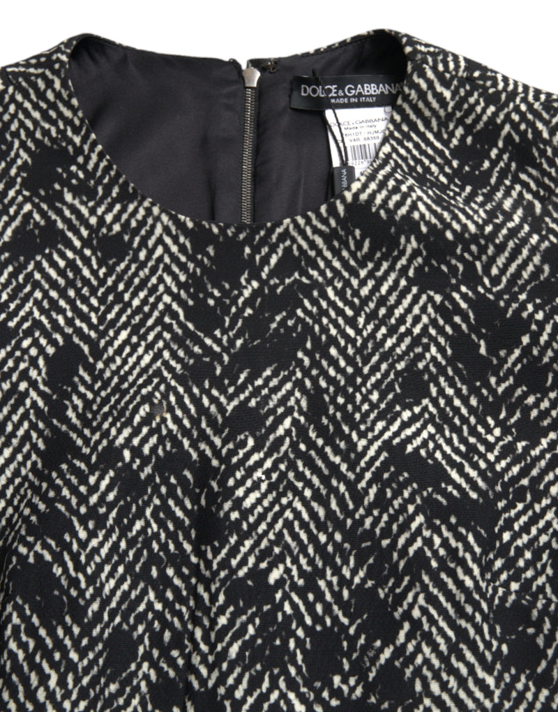 Elegant Chevron Shift Mini Dress Dolce & Gabbana