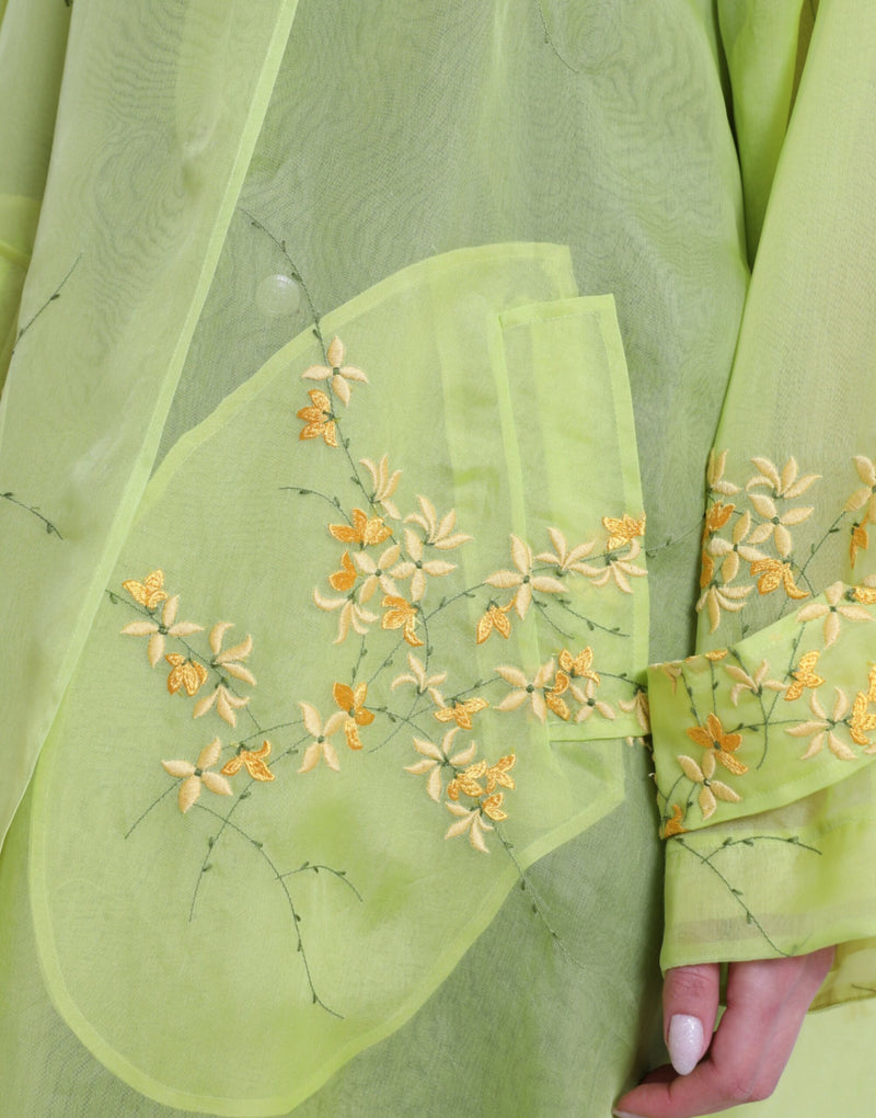 Elegant Floral Embroidered Silk Jacket Dolce & Gabbana