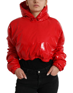 Chic Shiny Red Cropped Jacket Dolce & Gabbana