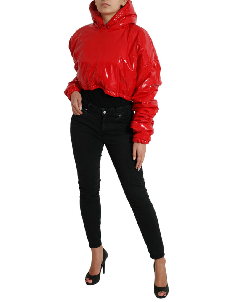 Chic Shiny Red Cropped Jacket Dolce & Gabbana