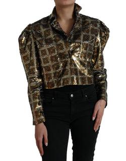 Multicolor Sequined Cropped Jacket Dolce & Gabbana