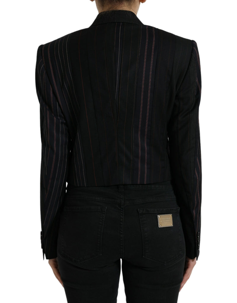 Elegant Striped Double Breasted Wool Blazer Dolce & Gabbana